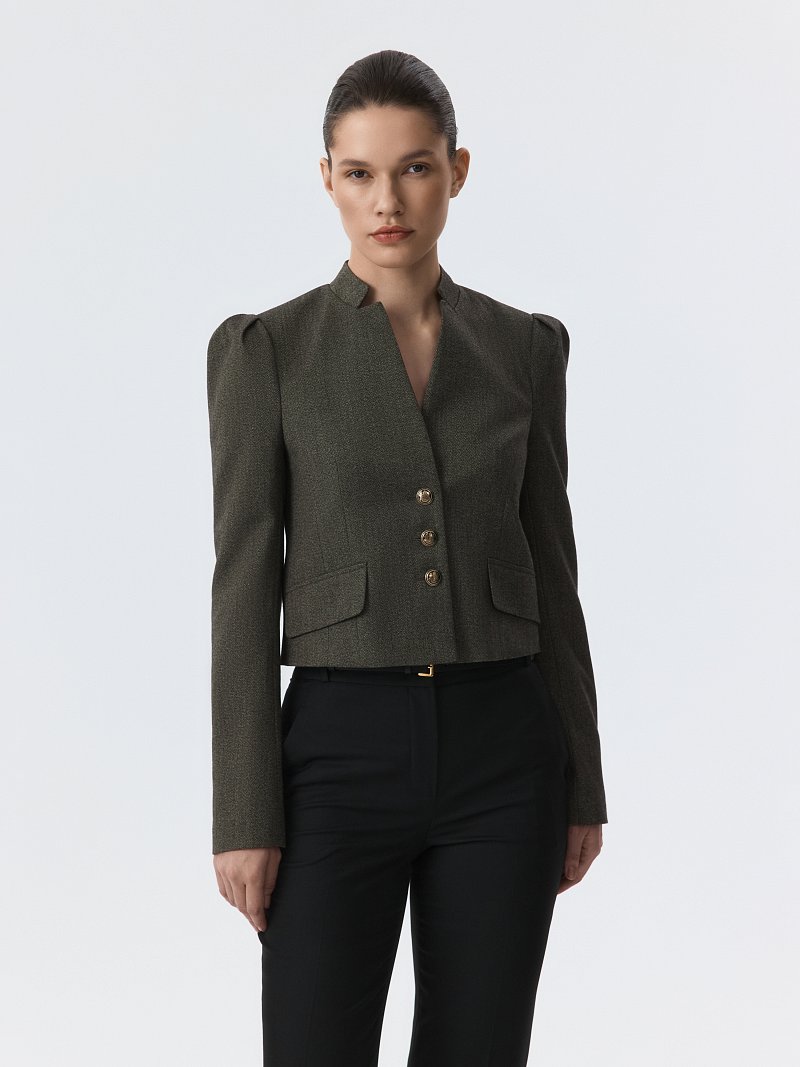 Укороченный жакет со стойкой (Р158)