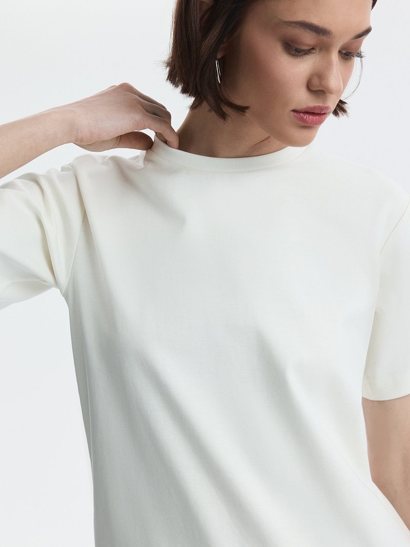 Однотонная футболка из 100% хлопка 