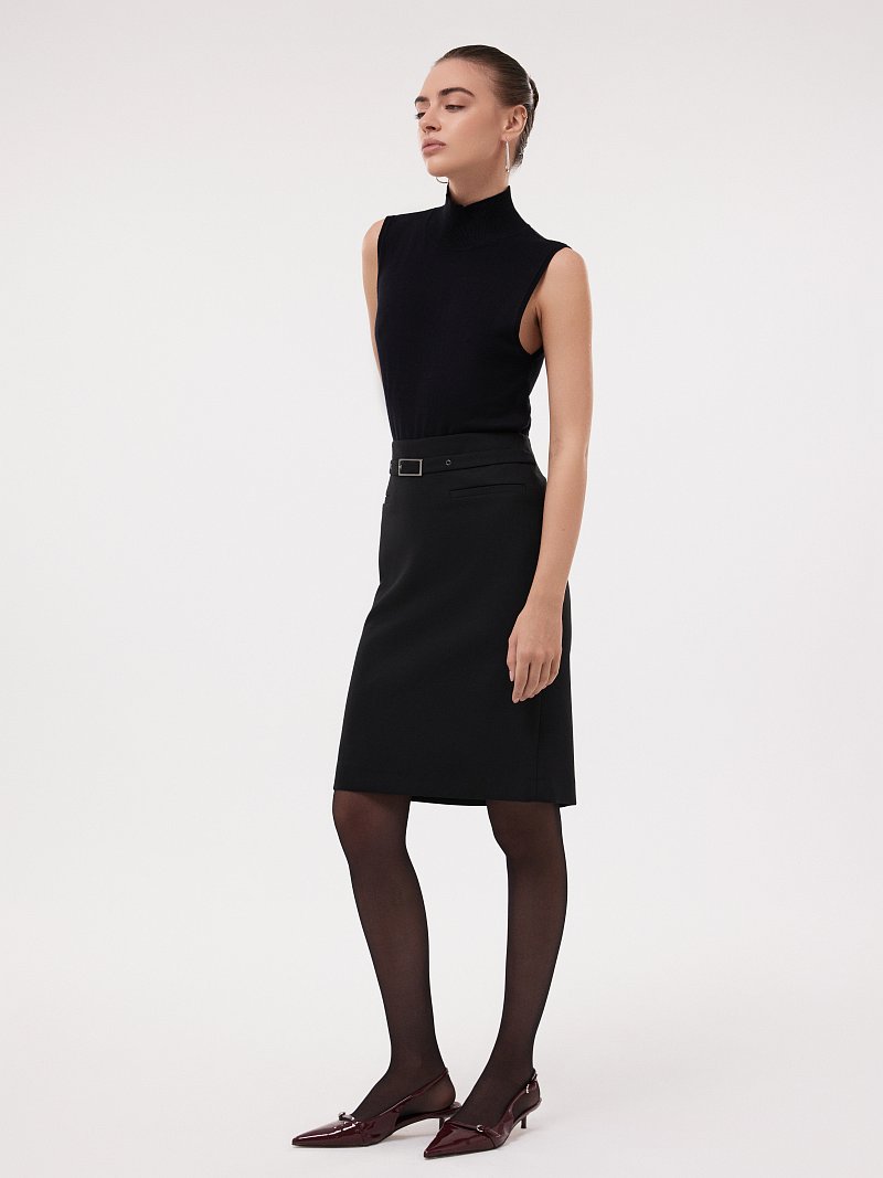 Юбка с декоративным поясом