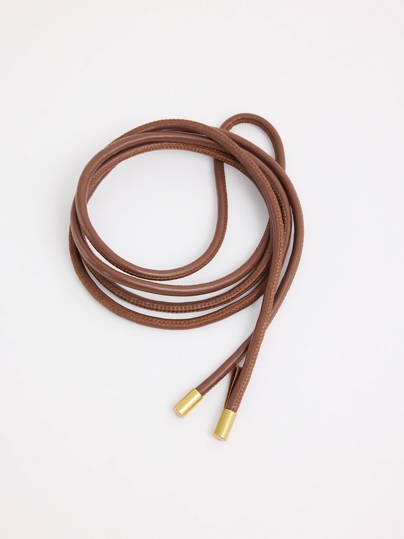 Пояс-шнурок из натуральной кожи