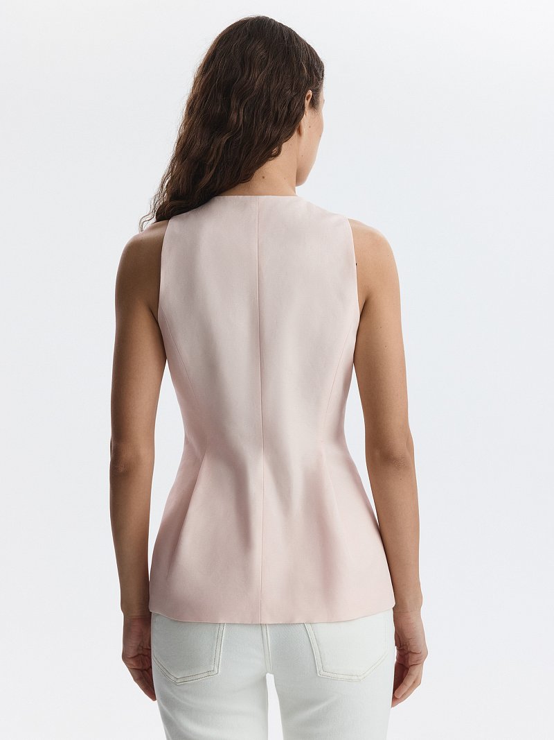 Льняной жилет с баской