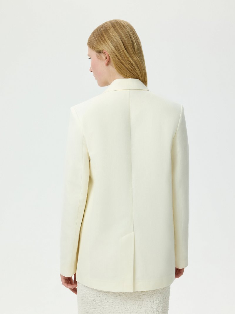 Прямой жакет из смесового льна