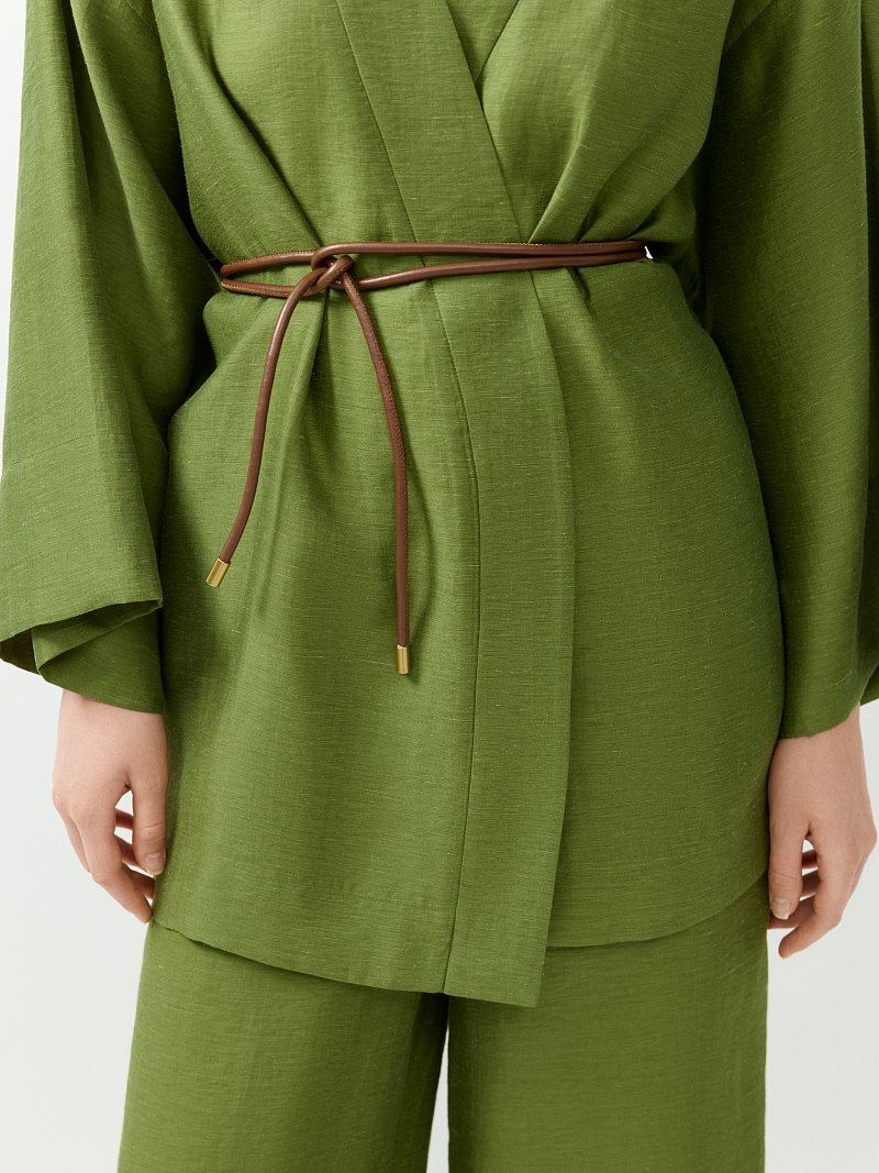 Пояс-шнурок из натуральной кожи