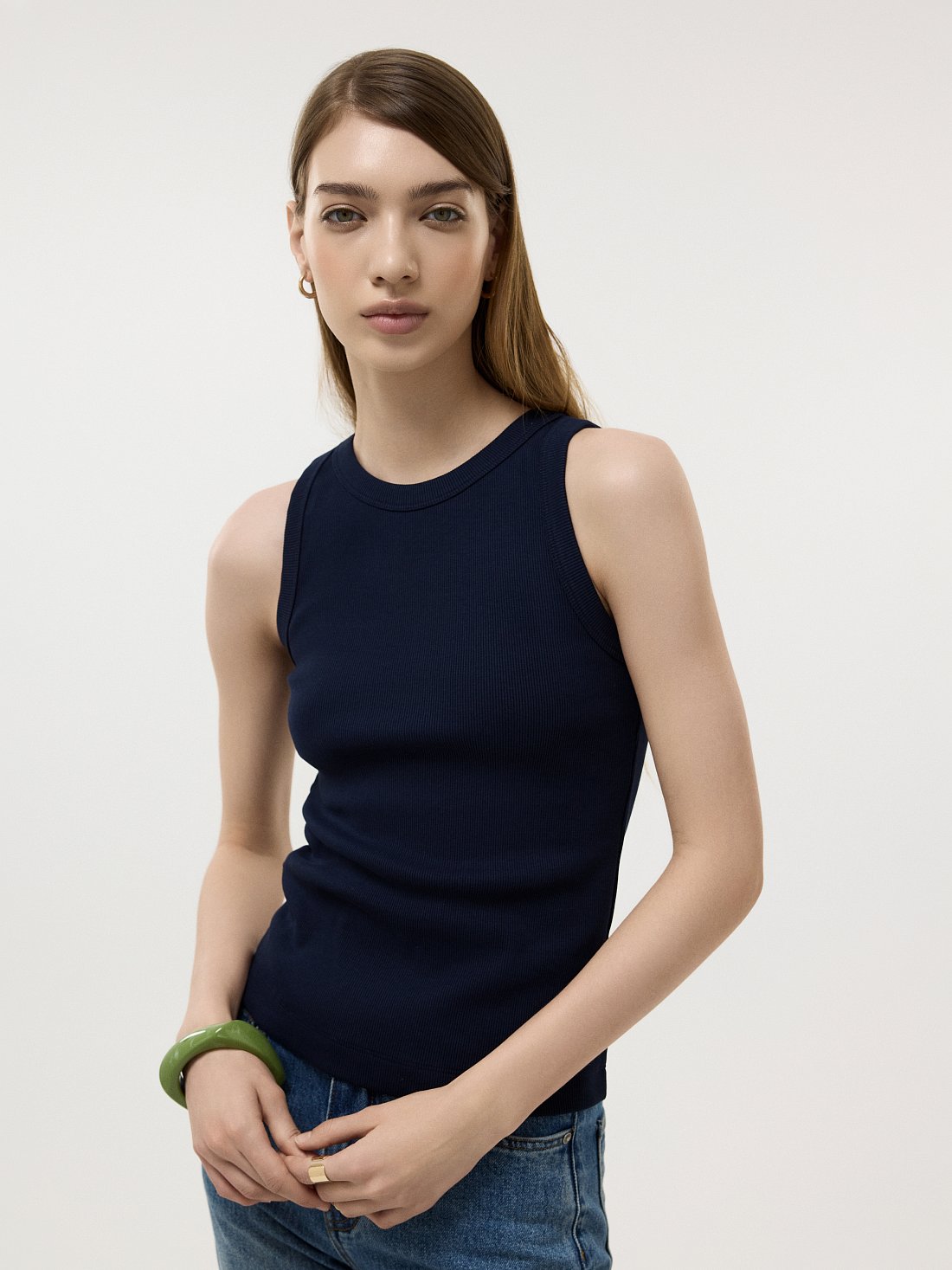 Однотонный топ из хлопка: фото №1