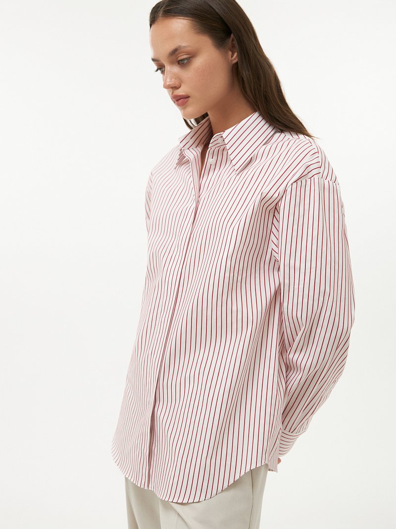 Полосатая рубашка с потайной застежкой