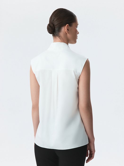Хлопковая блуза без рукавов: фото №5