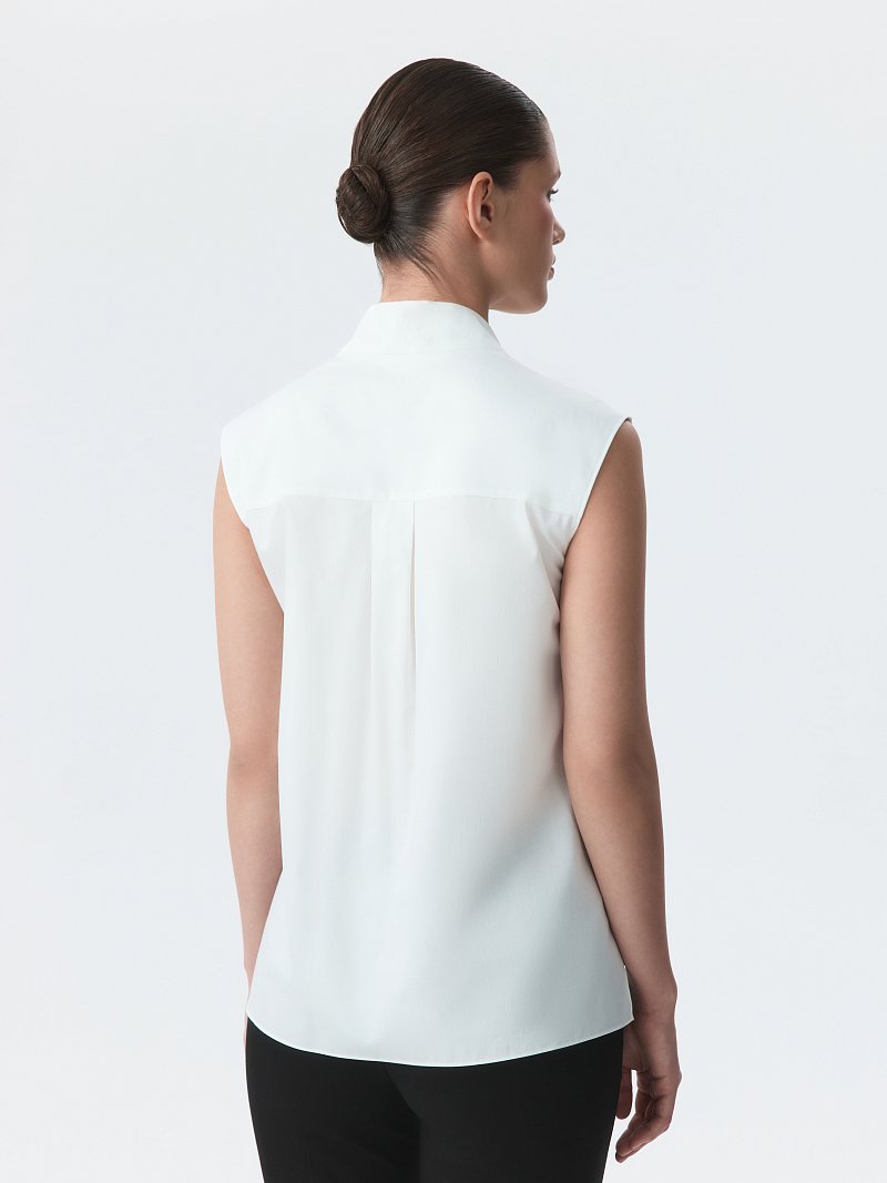 Хлопковая блуза без рукавов