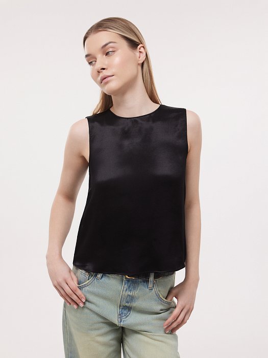 Атласный топ прямого кроя: фото №2