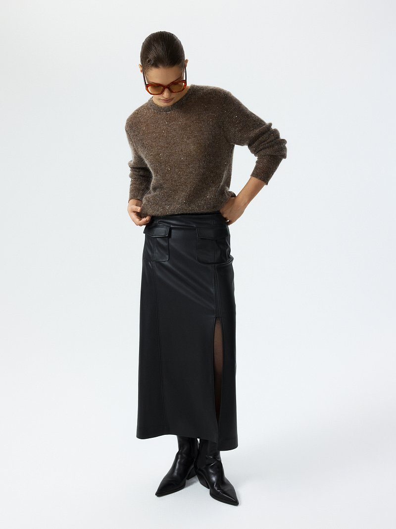 Юбка из экокожи