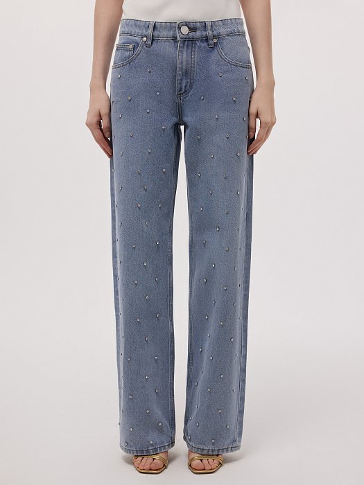 Прямые джинсы со стразами: фото №2