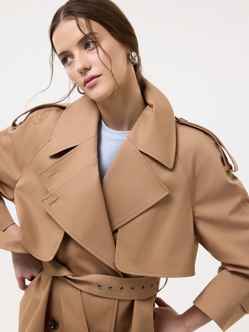 Укороченный плащ из хлопка