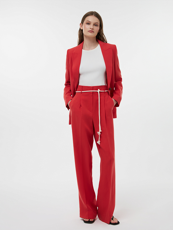 Удлиненные брюки со льном