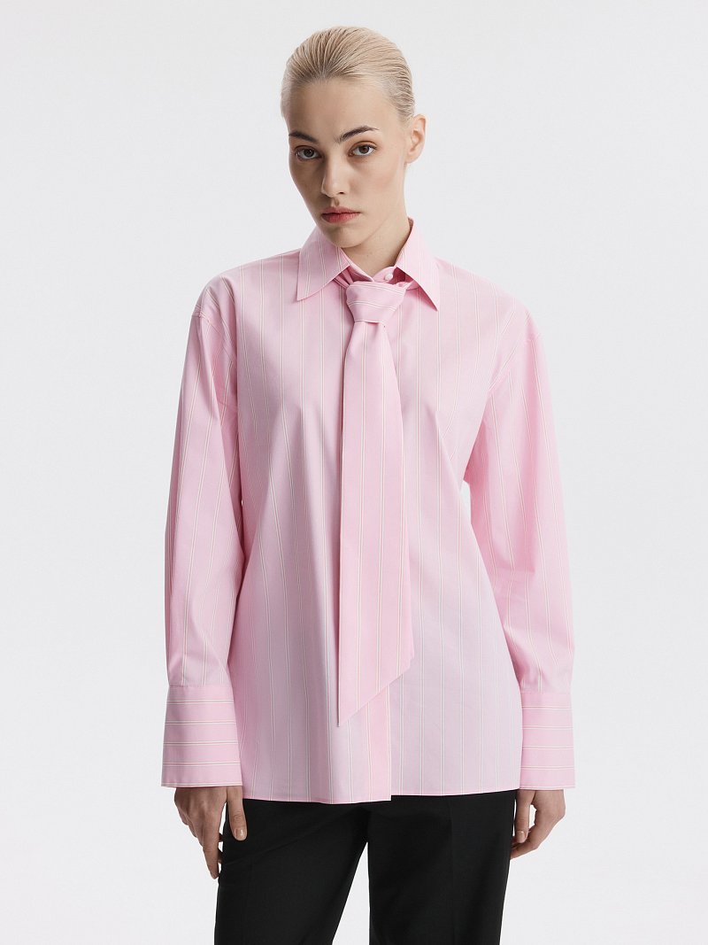 Рубашка из хлопка с галстуком