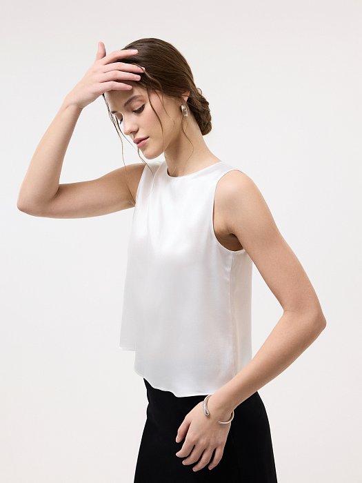 Атласный топ прямого кроя: фото №2