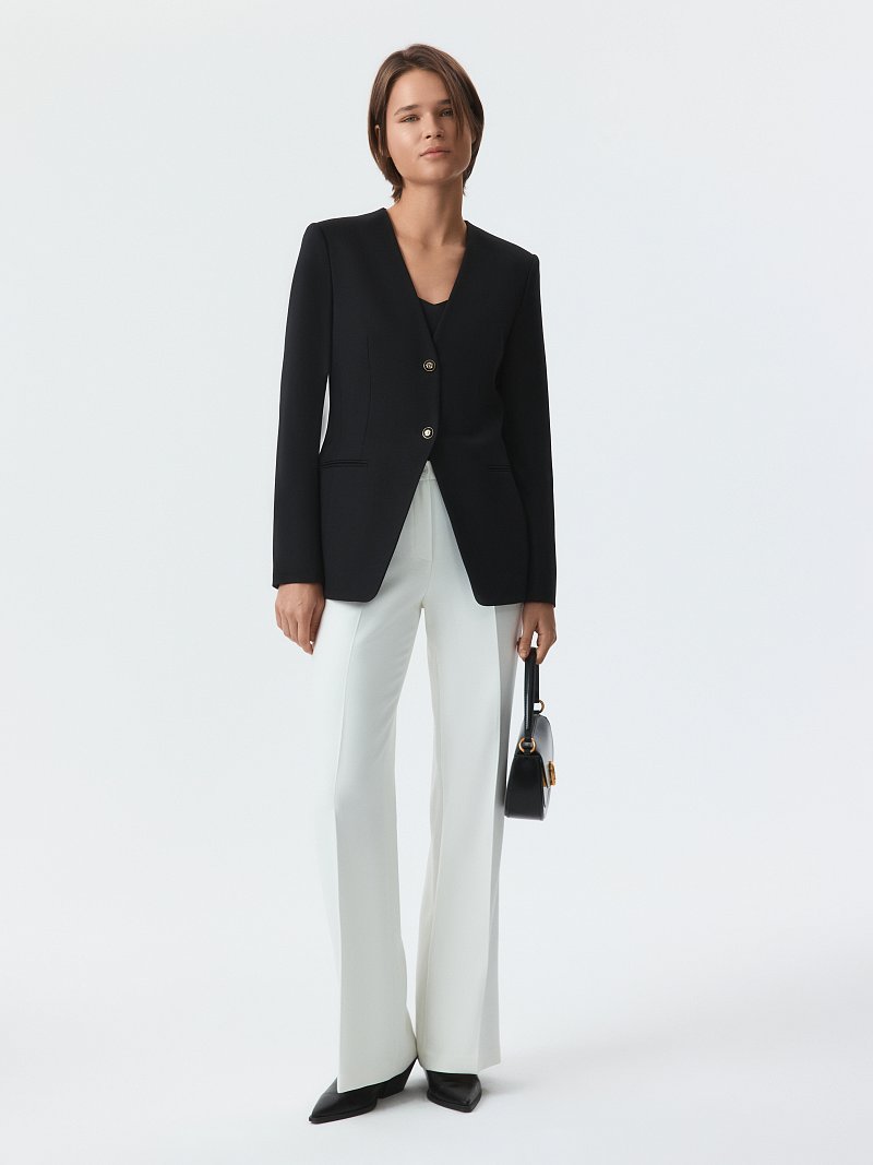 Приталенный жакет с шерстью (Р158)