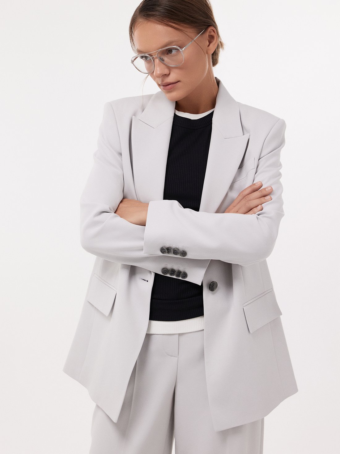 Удлиненный жакет на пуговице (Р158): фото №1