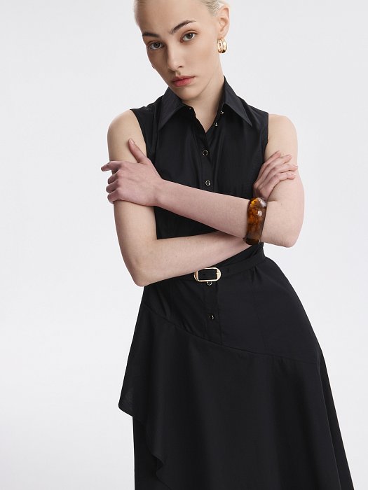 Асимметричное платье из хлопка (Р158): фото №4