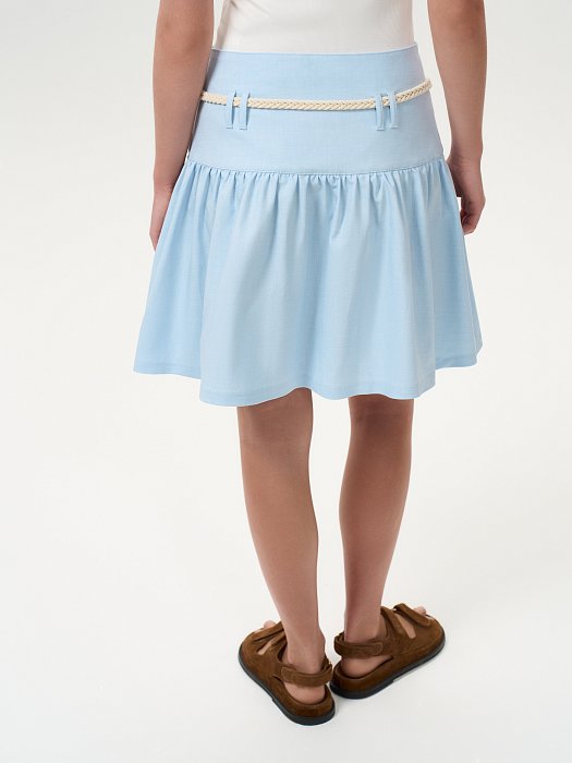 Расклешенная юбка со льном: фото №4