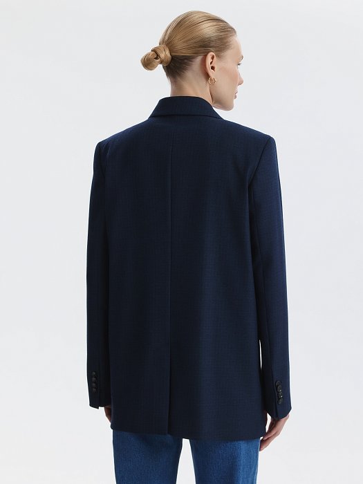 Двубортный жакет свободного кроя (Р158): фото №6