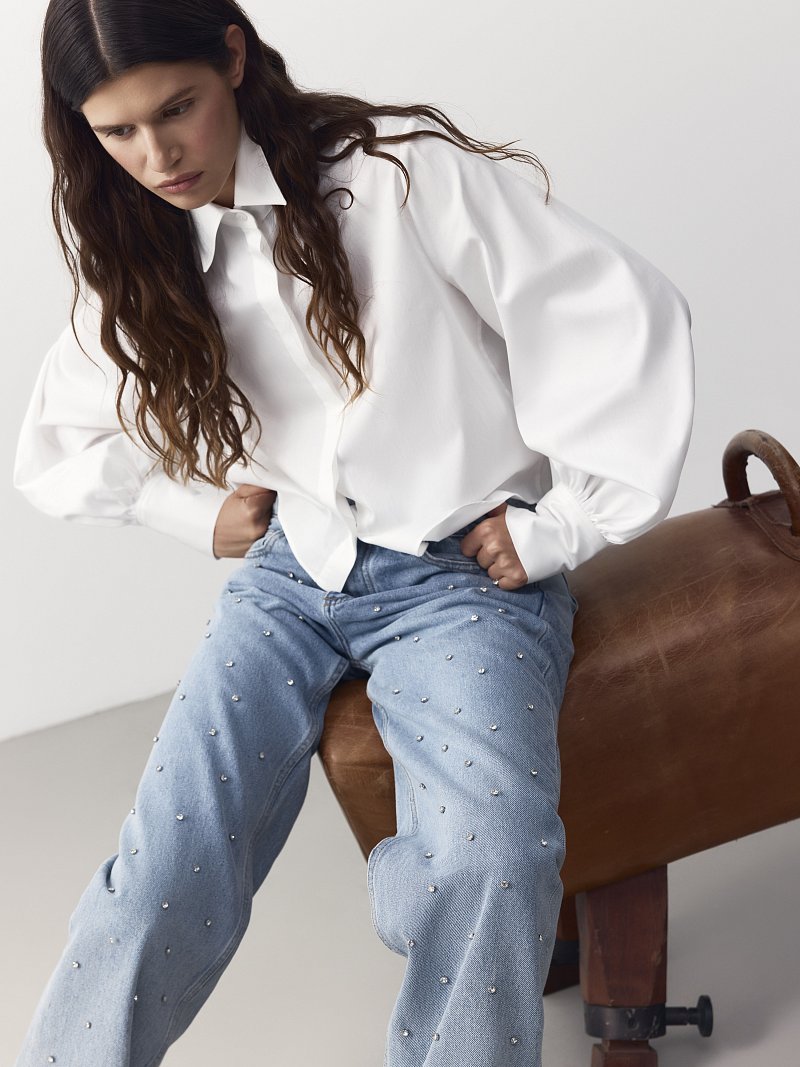 Укороченная рубашка из хлопка