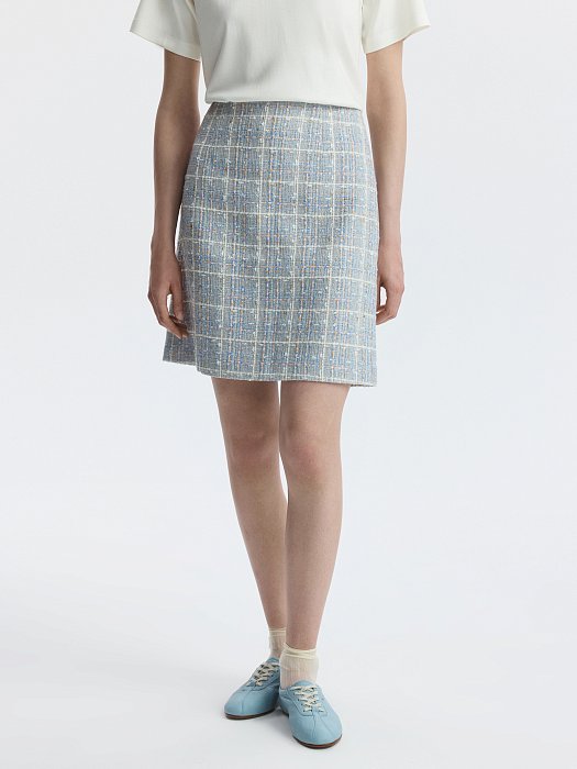 Костюмная мини-юбка из твида: фото №3