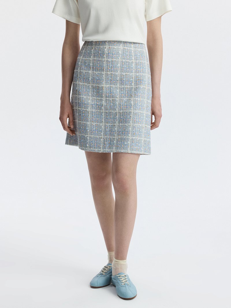 Костюмная мини-юбка из твида