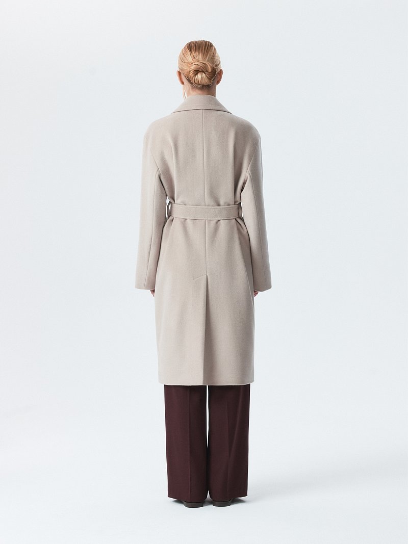 Пальто из шерсти с шелком