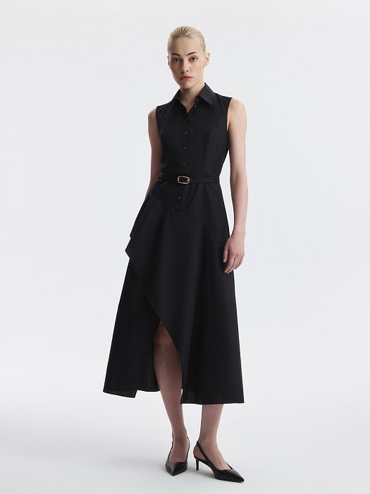 Асимметричное платье из хлопка (Р158): фото №6