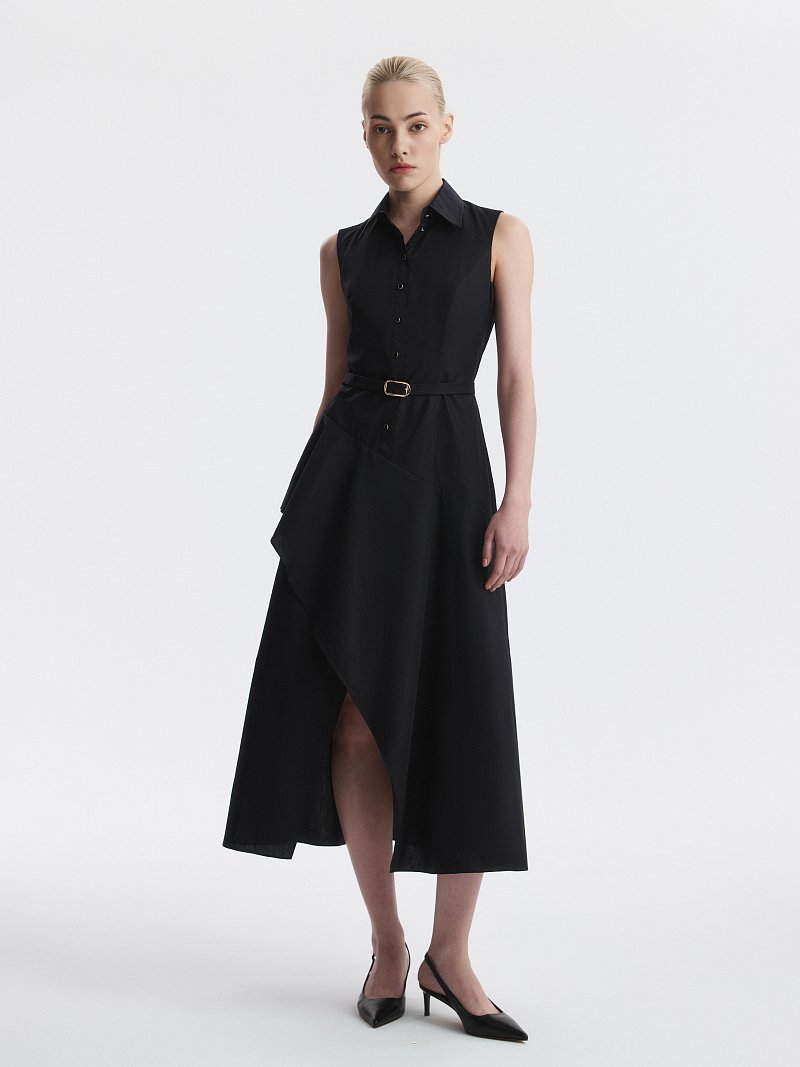 Асимметричное платье из хлопка (Р158)