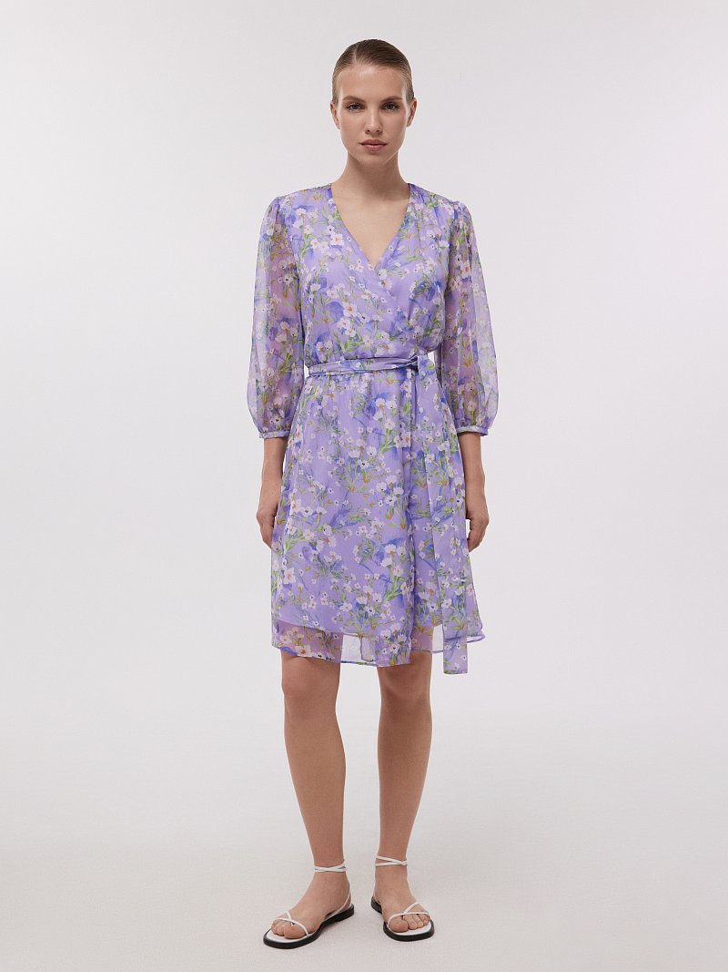 Шифоновое платье на запахе