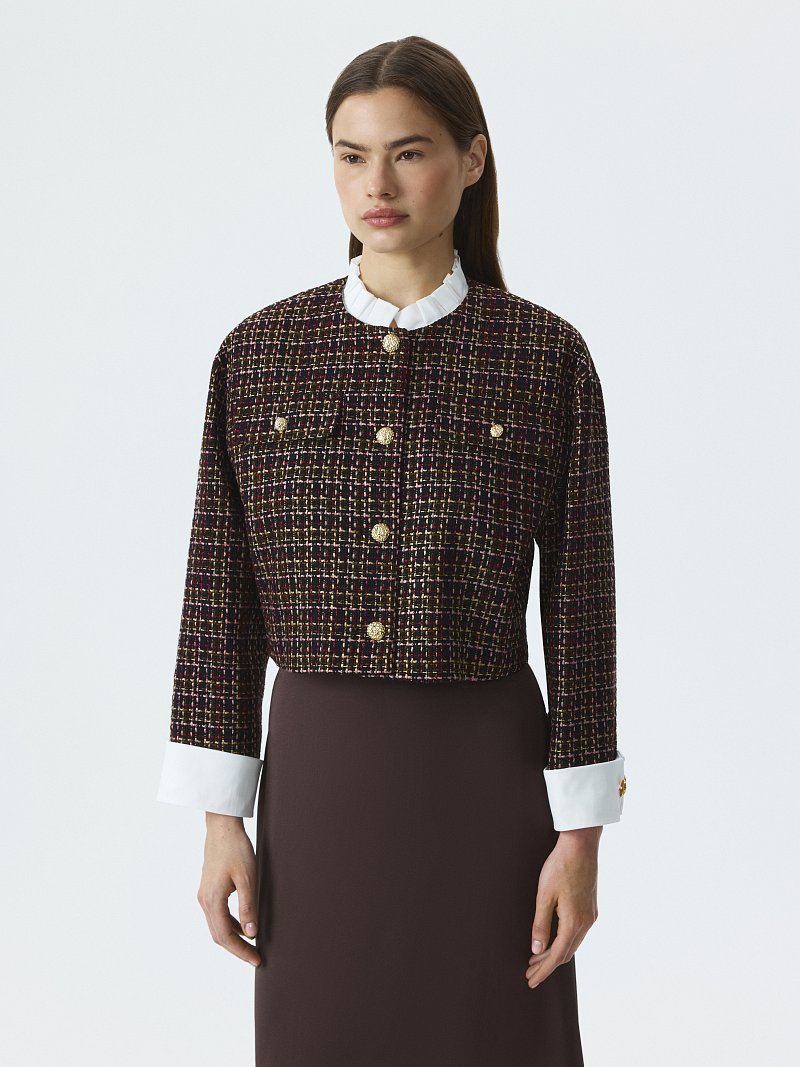Твидовый жакет со съемными деталями