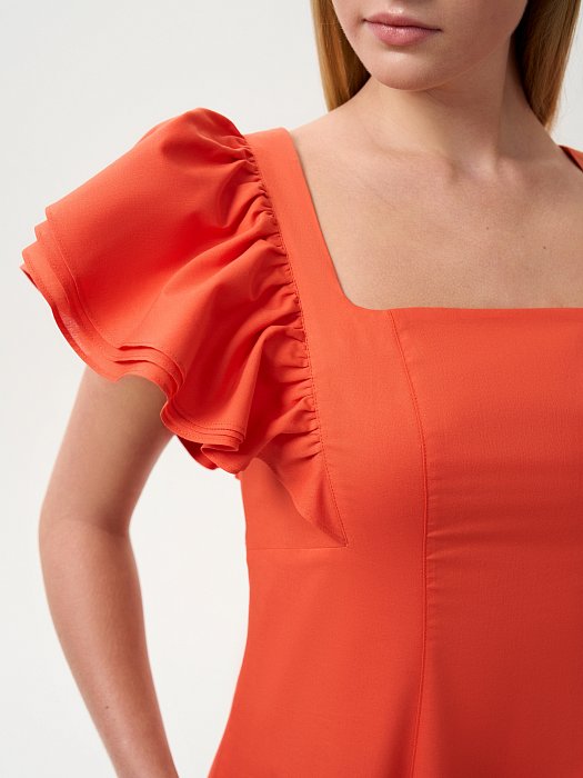 Платье из хлопка с воланами: фото №3