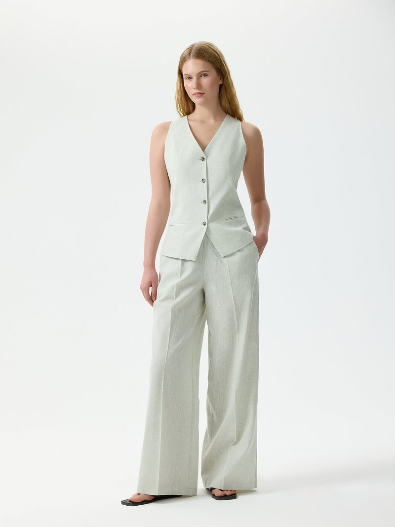 Жилет из хлопка и льна