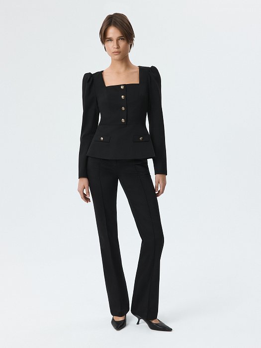 Приталенный жакет на молнии (Р158): фото №3