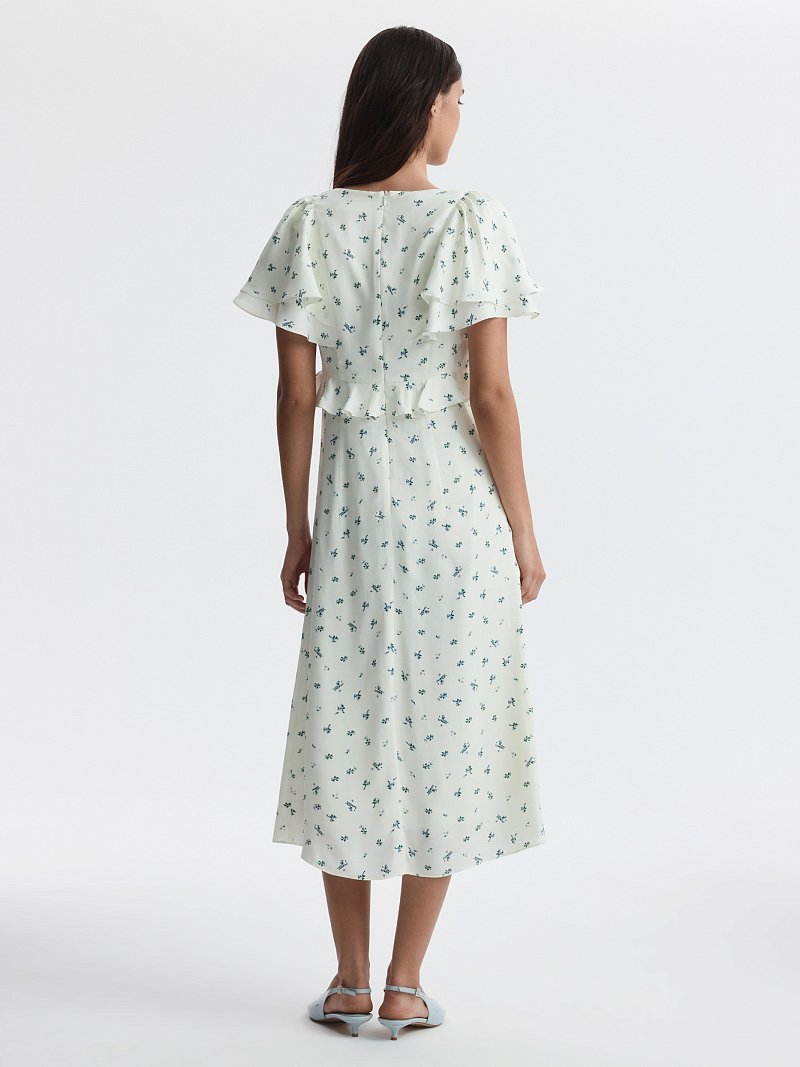 Атласное платье в цветочек