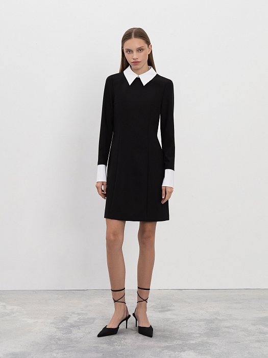 Платье-мини со съемным воротником: фото №3