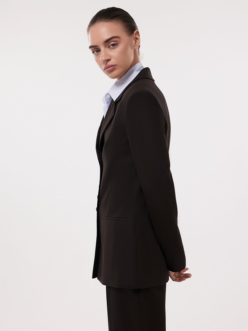 Приталенный жакет с шерстью