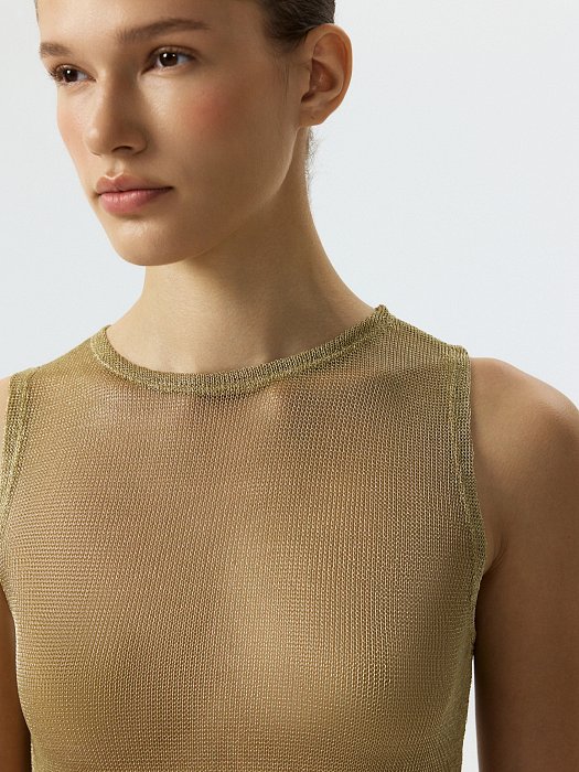 Сетчатый топ с люрексом: фото №3