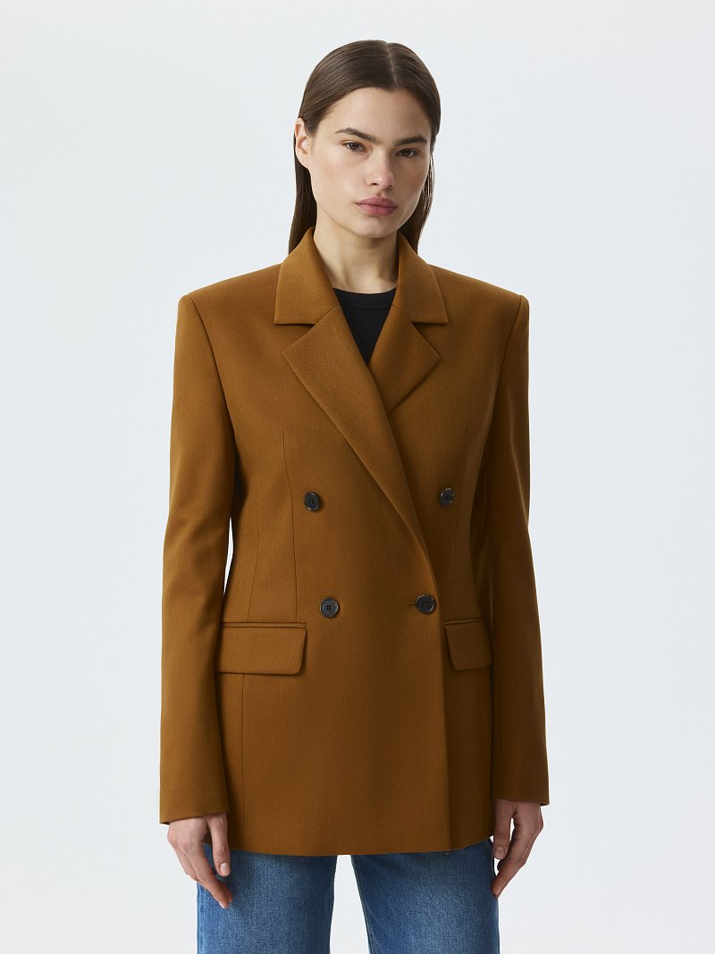 Двубортный жакет с шерстью (Р158)