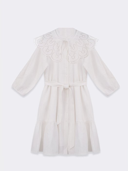 Льняное платье со съемным воротником: фото №9