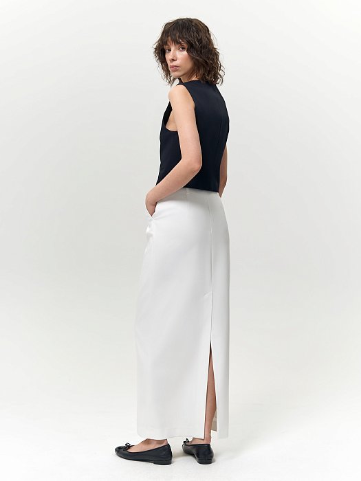 Юбка-макси из костюмной ткани: фото №4