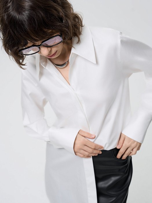 Удлиненная рубашка из хлопка: фото №4