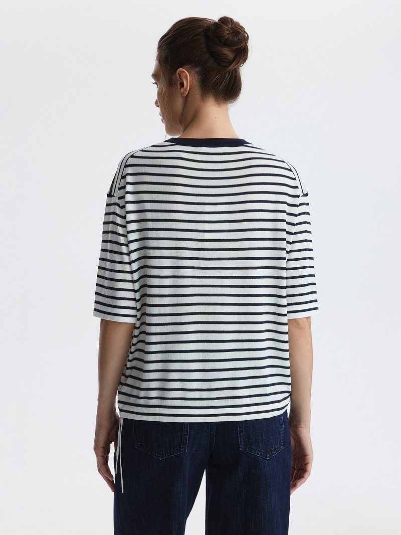 Джемпер из хлопка в полоску