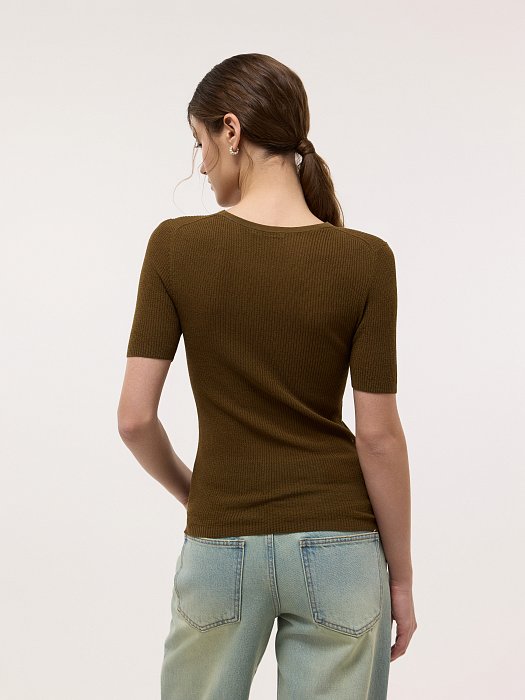 Сетчатый джемпер с короткими рукавами: фото №4