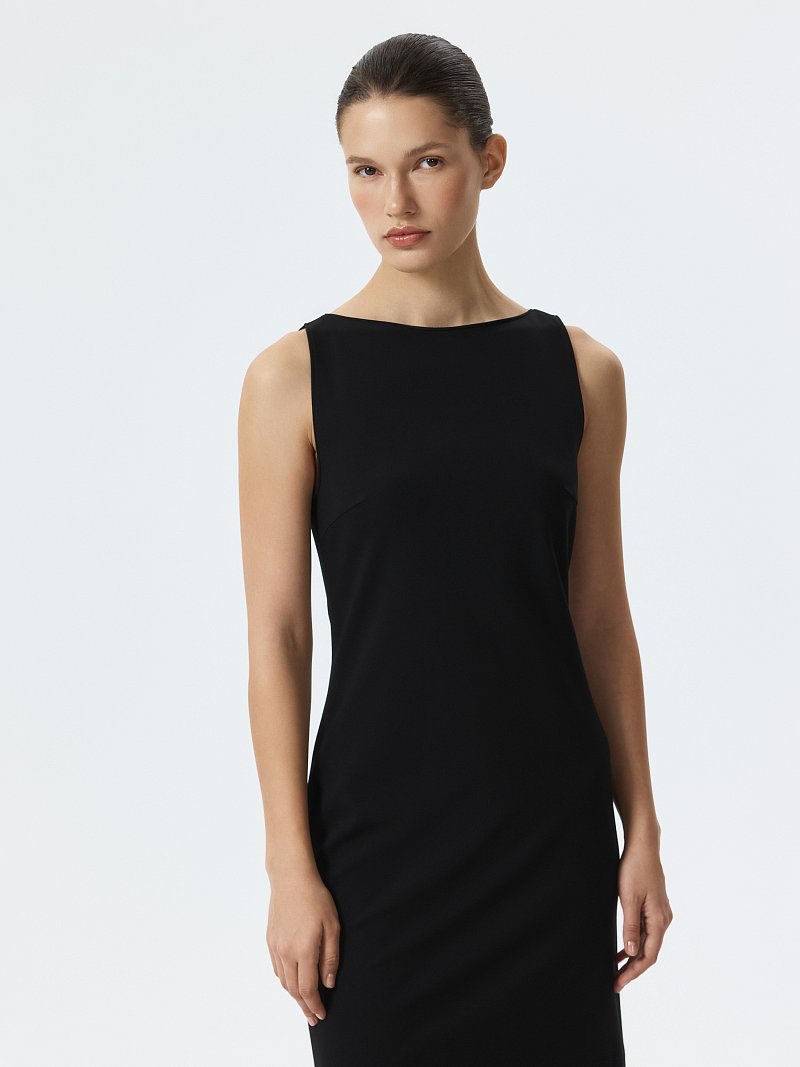 Трикотажное платье-мини с пончо