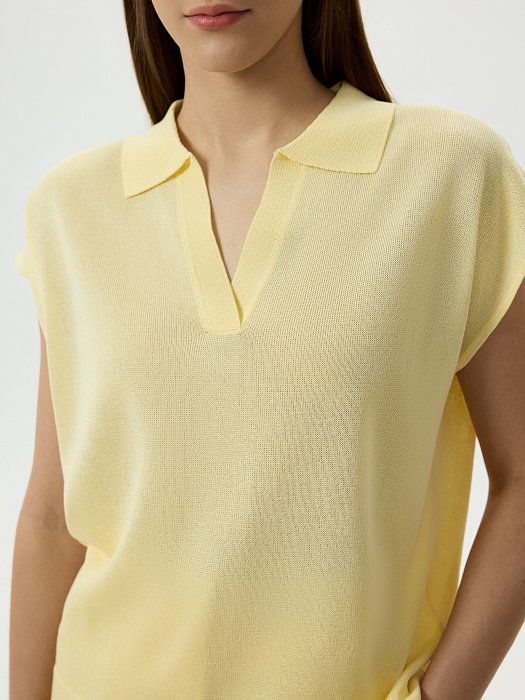 Вязаное поло из вискозы: фото №2