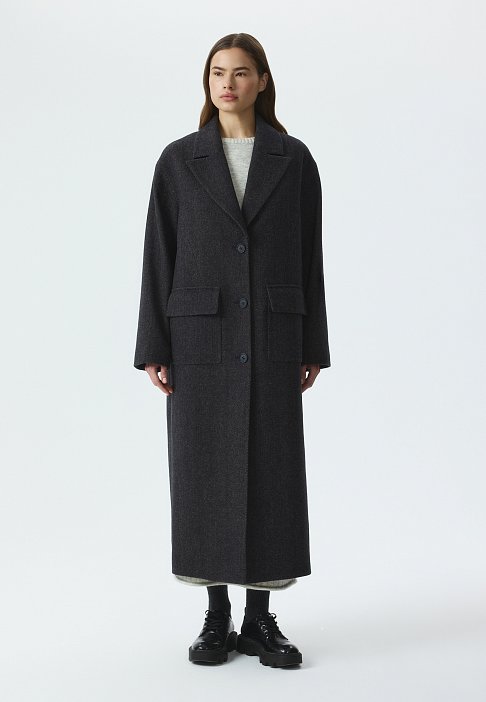 Свободное пальто «в елочку»: фото №7