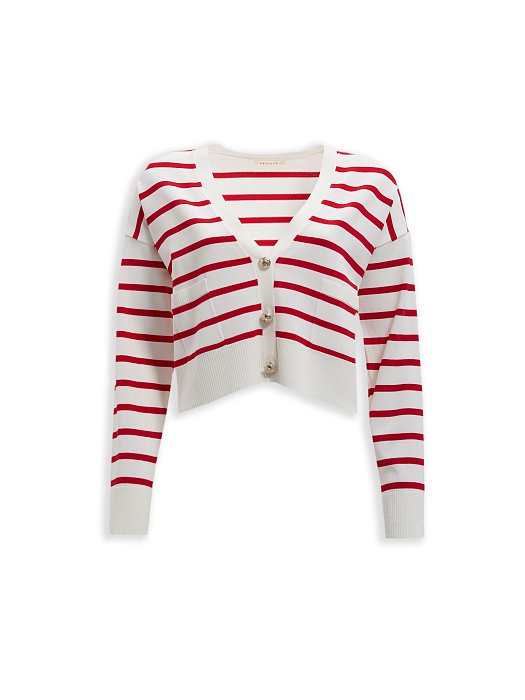 Укороченный кардиган в полоску: фото №9