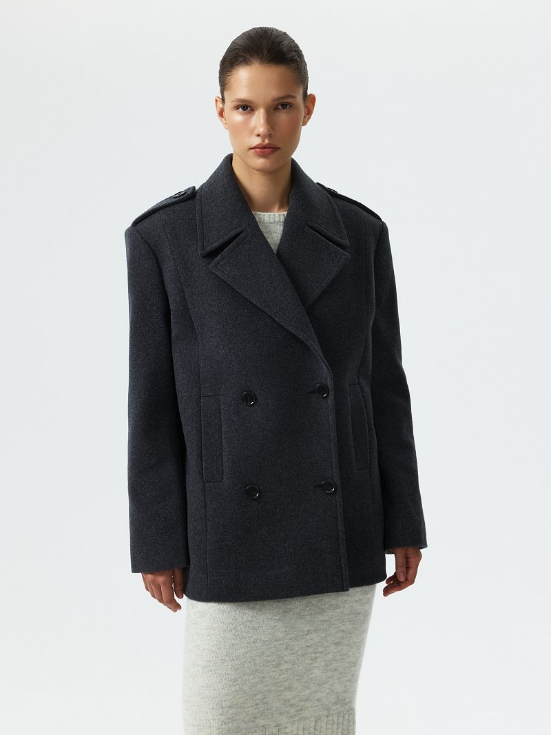 Полупальто из шерсти в стиле жакета