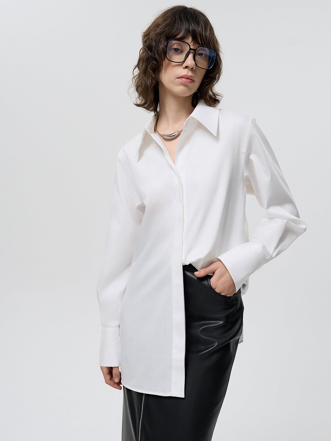 Удлиненная рубашка из хлопка: фото №1